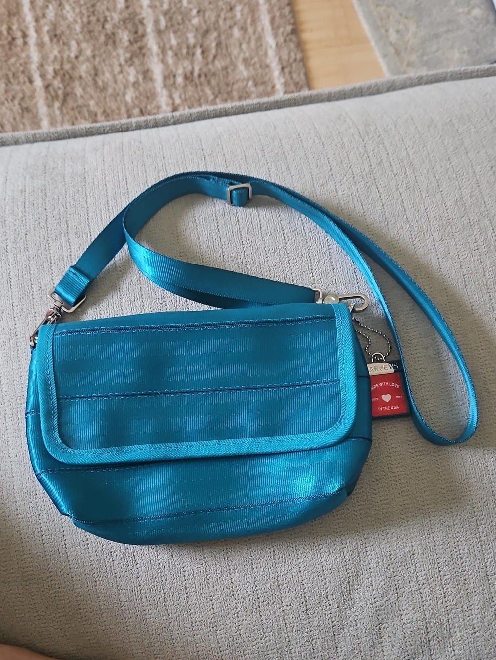 Harveys Lagoon color Crossbody Bag with Adjustable Strap